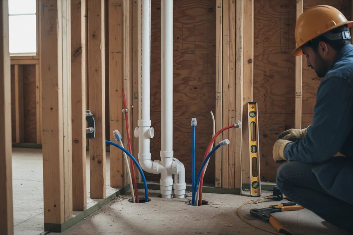 Drain and supply rough-in during Drain Cleaning in Shannon