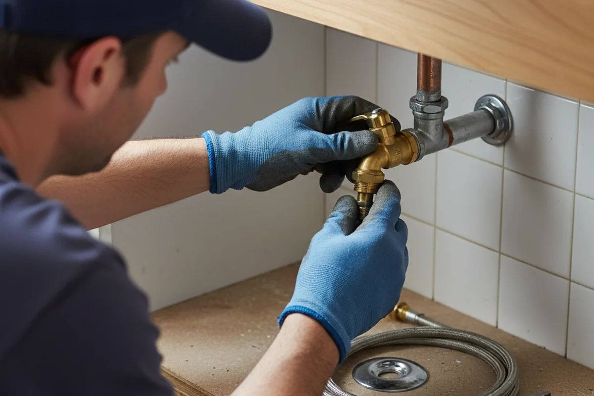 Shutoff valve and fitting work during Emergency Plumbing in Shannon